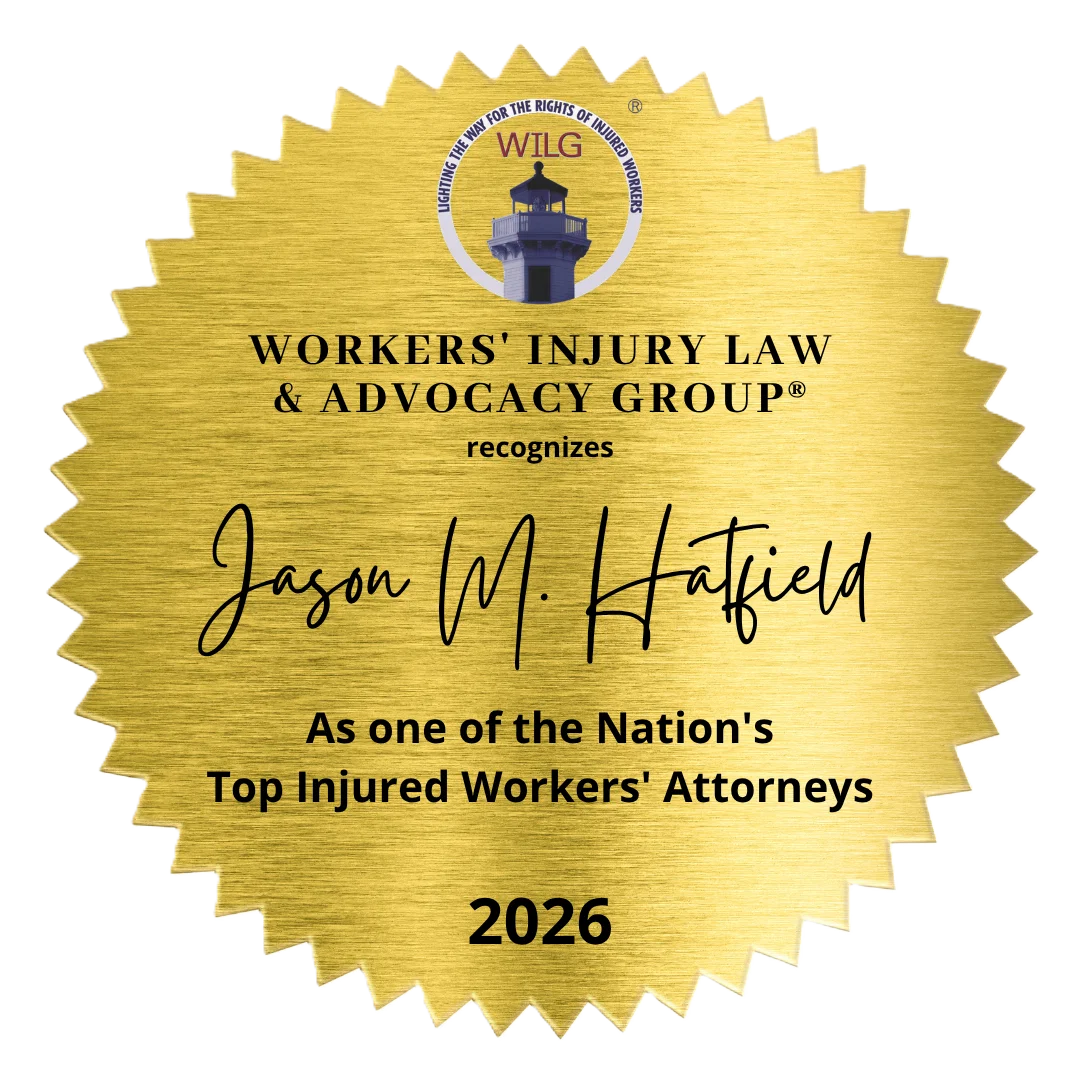 Jason M. Hatfield WILG 2026 Top Injured Workers' Attorney Badge