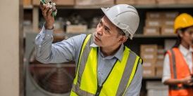 Worker inspecting a dangerous product